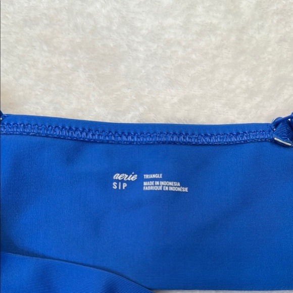 Aerie Blue Ruffle Triangle Adjustable Strap Bikini Top - Picture 7 of 10